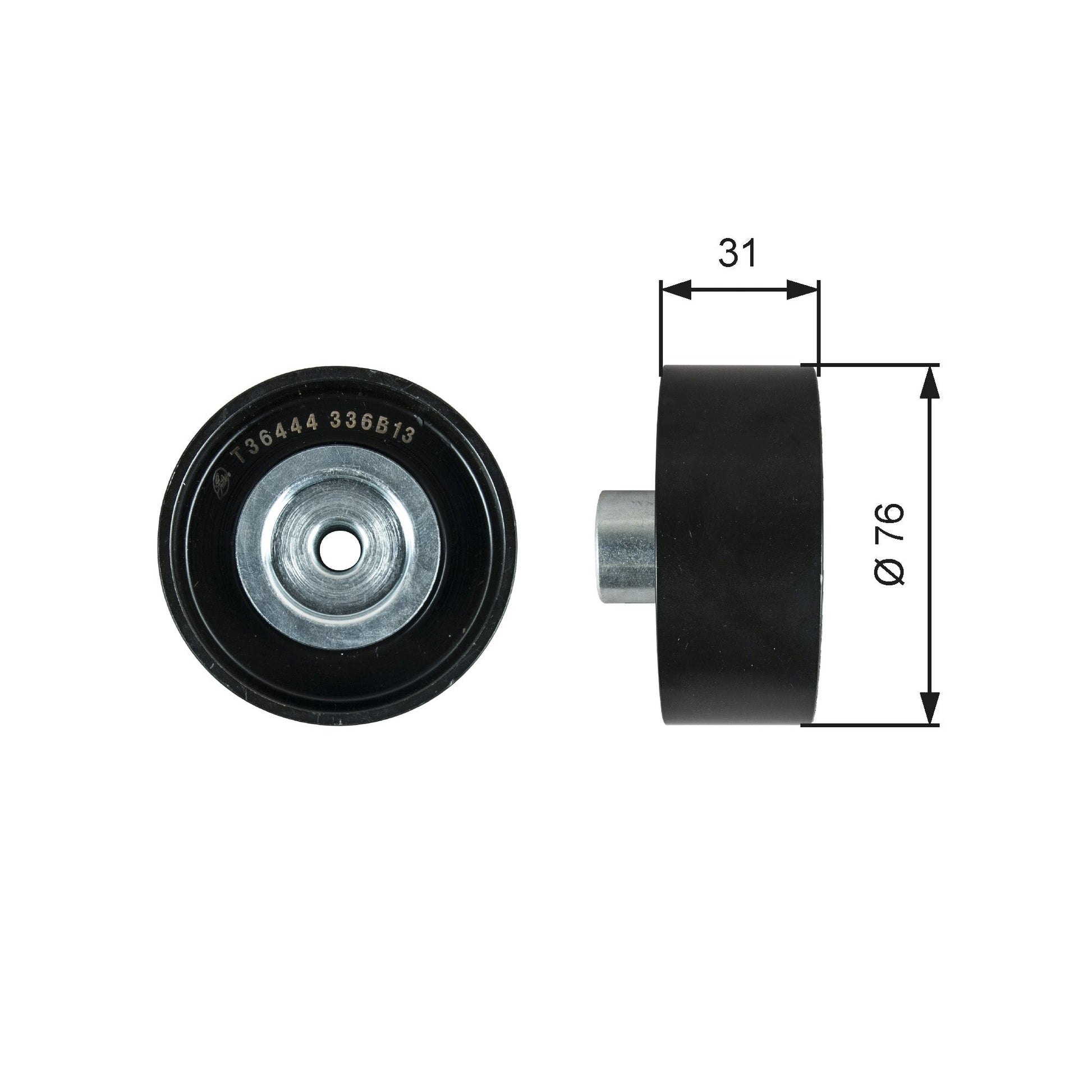 GATES GATT36444 V-Ribbed Belt Deflection/Guide Pulley