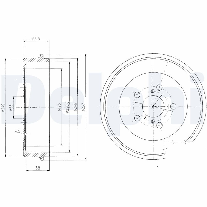 DELPHI BF405 Brake Drum