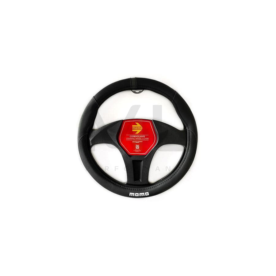 Momo ELEGANT SWC010BG Steering wheel cover Black/Grey, Ø: 38-39cm, PVC