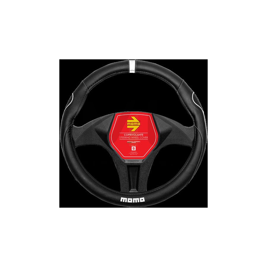 Momo SUPERGRIP SWC014BW Steering wheel cover Black, White, Ø: 38-39cm, PVC