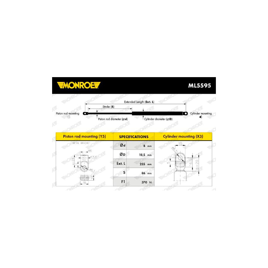 Monroe Ml5595 Tailgate Strut for Porsche 911