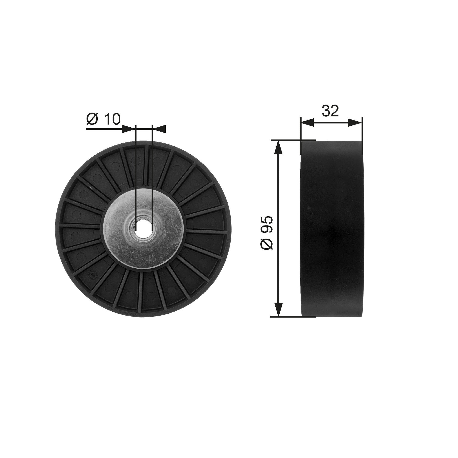 GATES GATT36135 V-Ribbed Belt Deflection/Guide Pulley