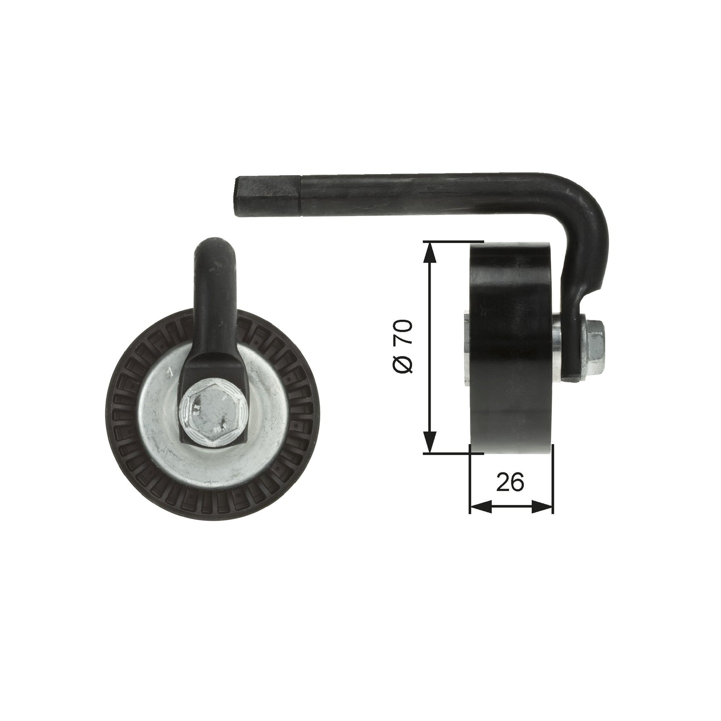 GATES GATT39012 V-Ribbed Belt Tensioner Pulley