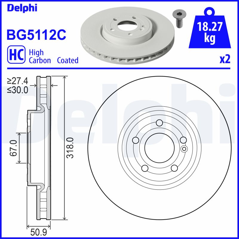DELPHI BG5112C Brake Disc