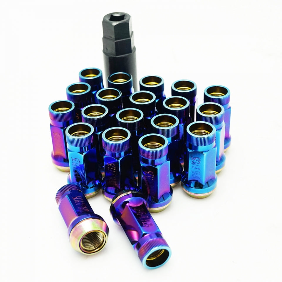 MUTEKI 32936UN LUG NUTS KIT SR45R 12X1.50 45MM BURNED BLUE (OPEN END)