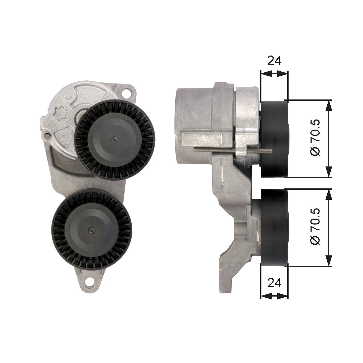 GATES GATT39026 V-Ribbed Belt Tensioner Pulley
