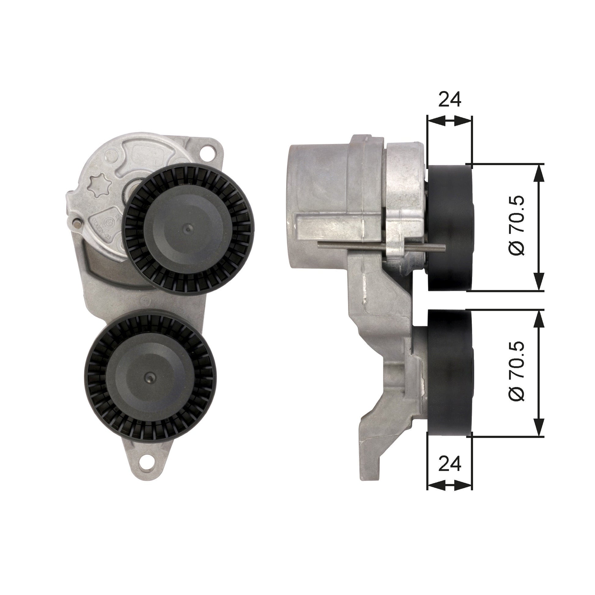 GATES GATT39026 V-Ribbed Belt Tensioner Pulley