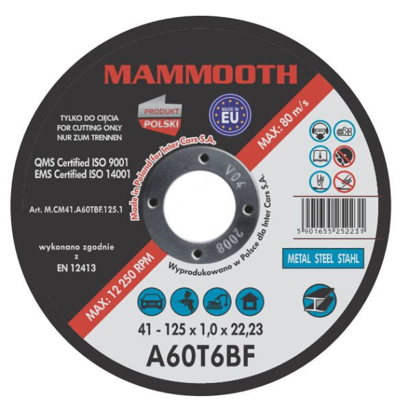MAMMOOTH MCM41A60TBF1251B Multi-Grinder Mounting Plate