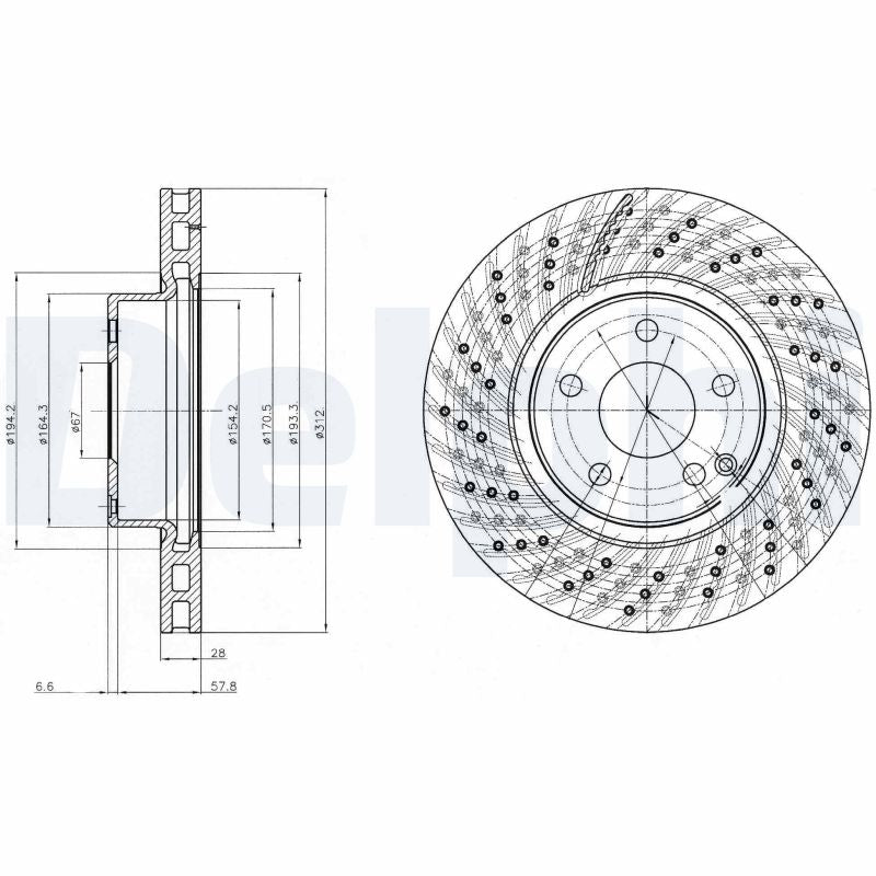 DELPHI BG3882 Brake Disc .