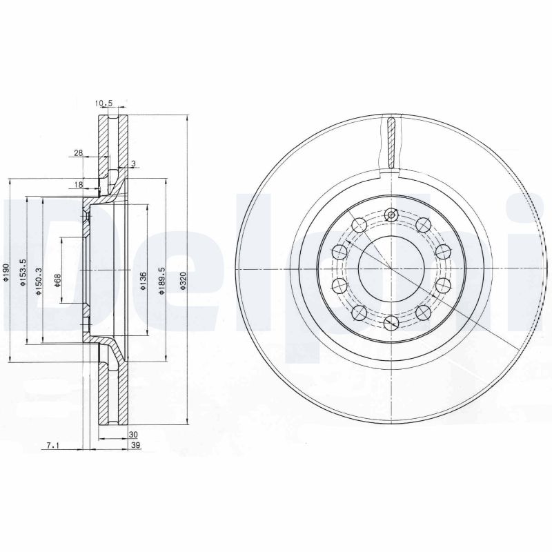 DELPHI BG3714 Brake Disc .