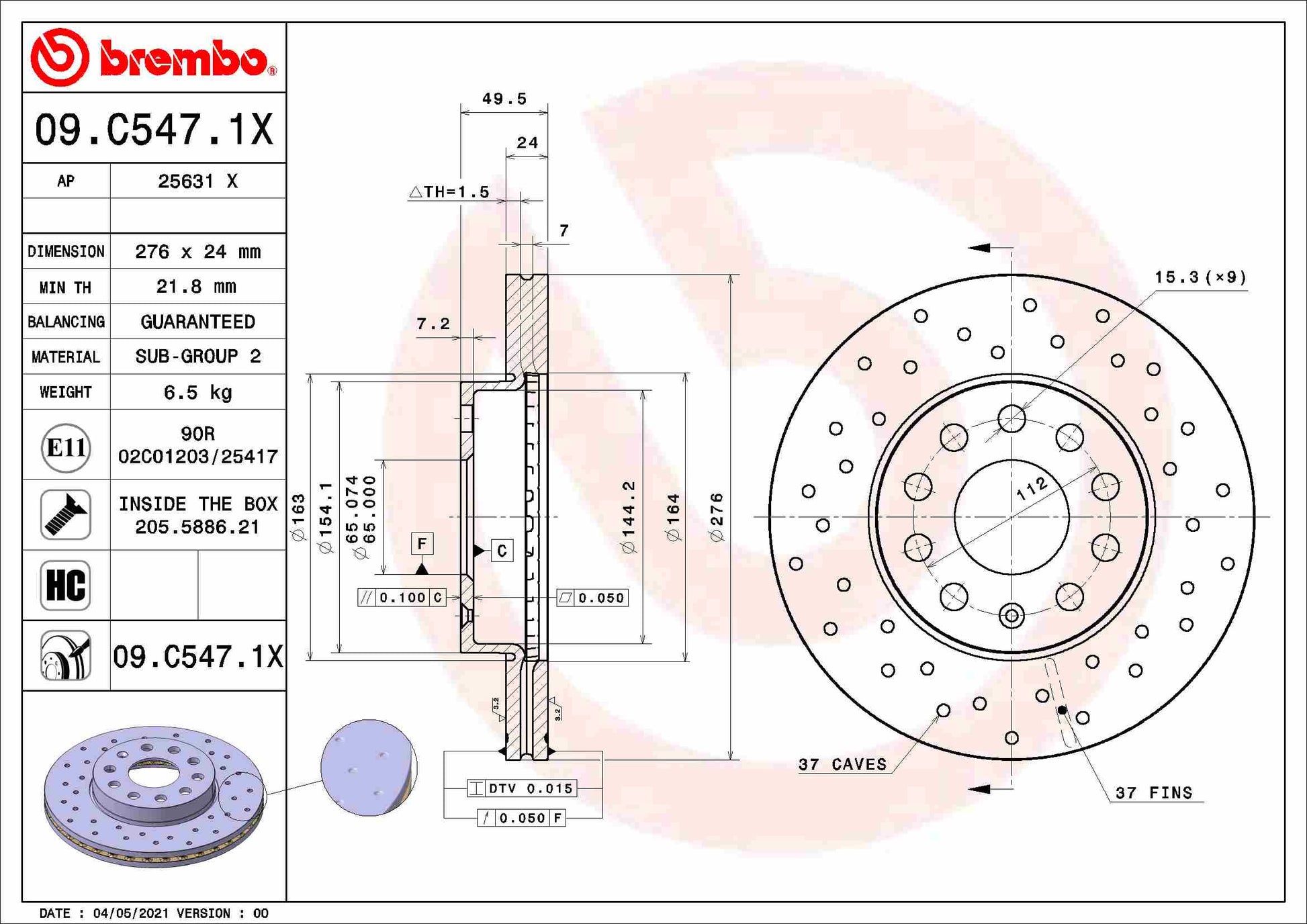 TOURMAX BCF-208 Disc Brake Caliper Repair Kit