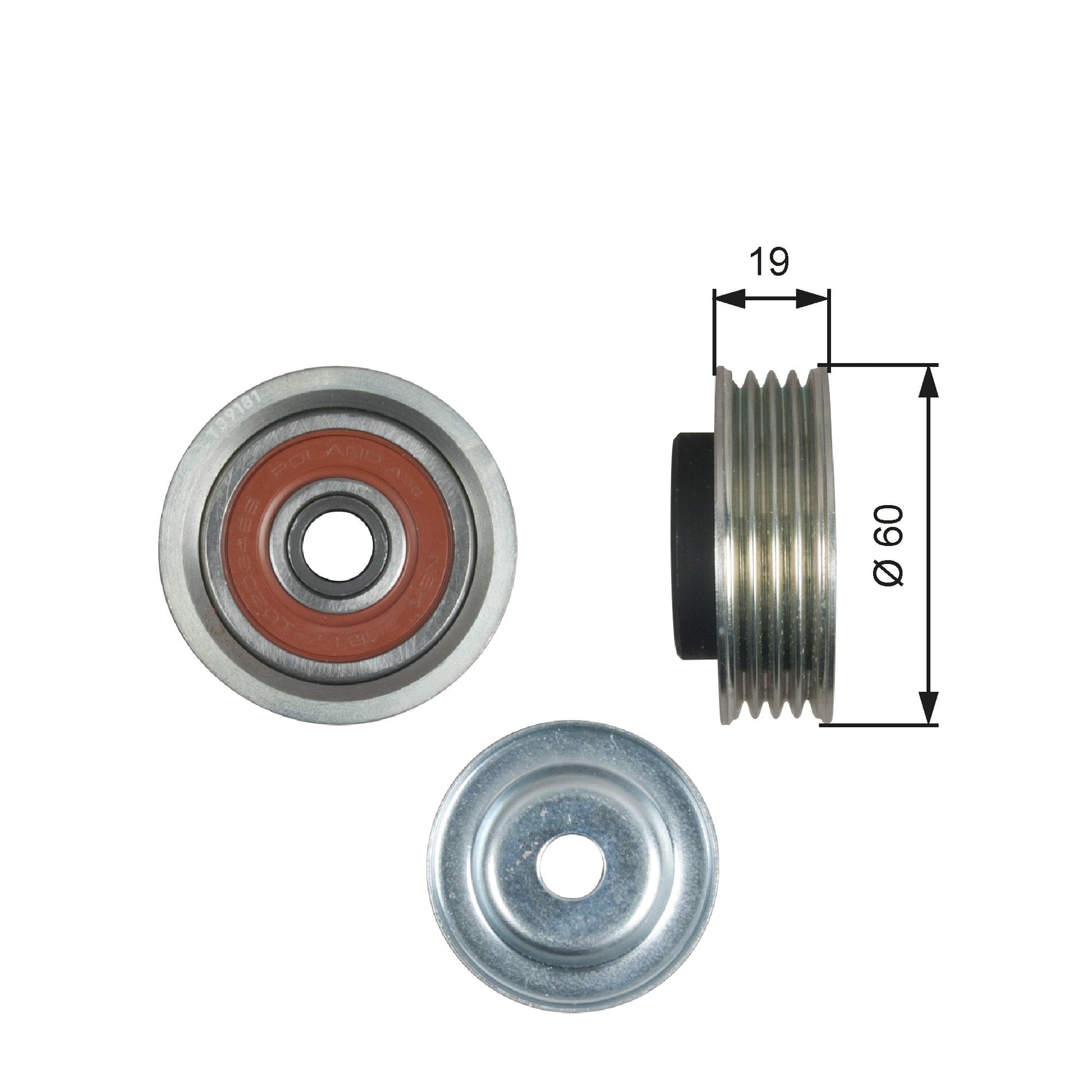GATES GATT39181 V-Ribbed Belt Tensioner Pulley
