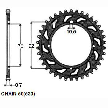 SUNSTAR SUNR1-5166-45 Chain Sprocket