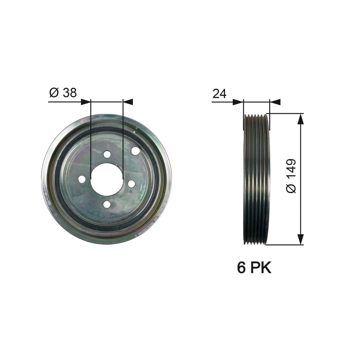 GATES GATTVD1099 Crankshaft Belt Pulley