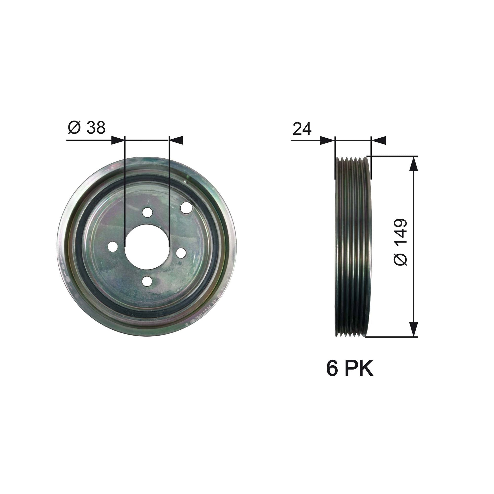 GATES GATTVD1099 Crankshaft Belt Pulley