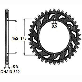 SUNSTAR SUNR1-3685-52 Chain Sprocket