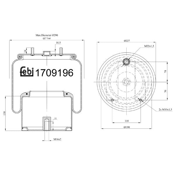 FEBI FE170919 Air Suspension Bellow