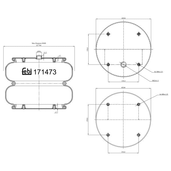 FEBI FE171473 Air Suspension Bellow