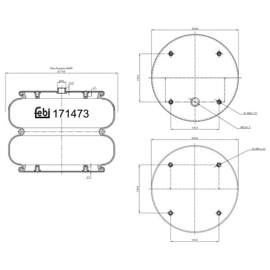 FEBI FE171473 Air Suspension Bellow