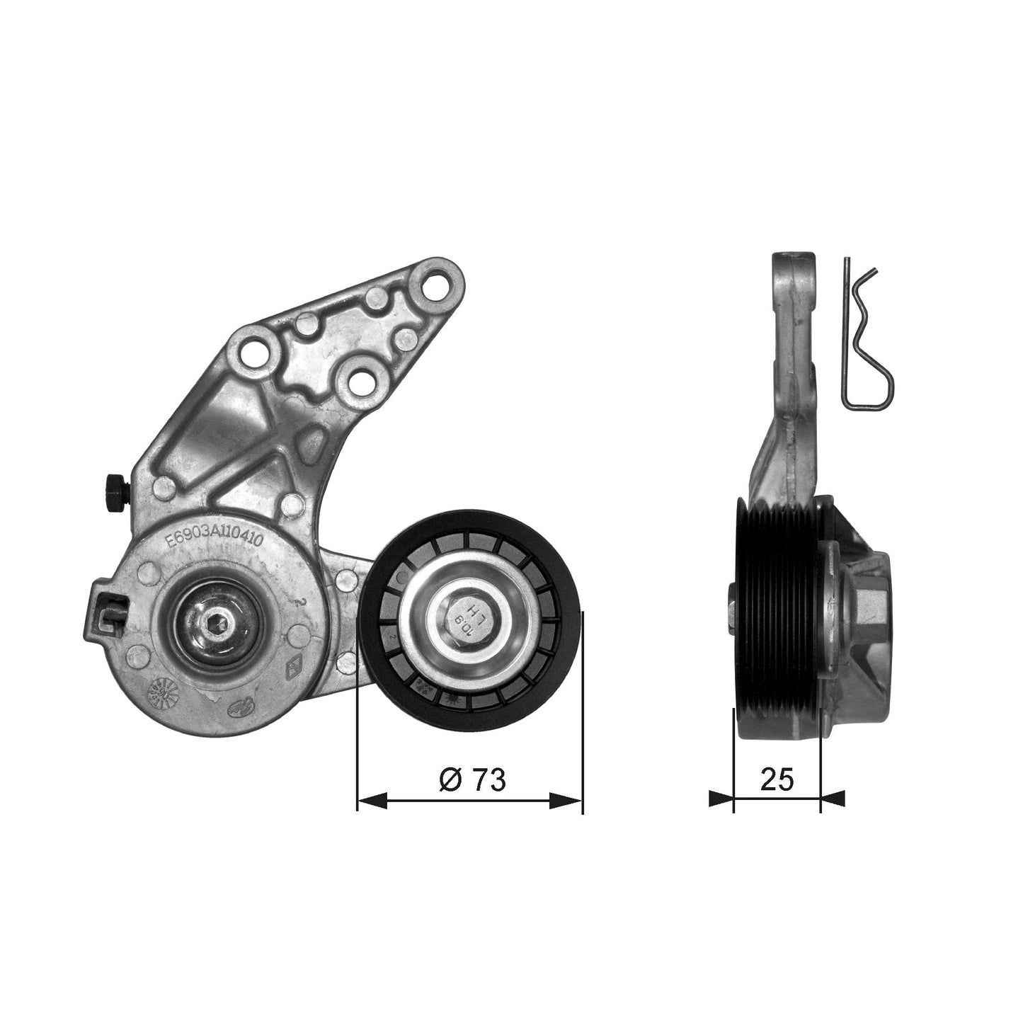 GATES GATT39067 V-Ribbed Belt Tensioner Pulley