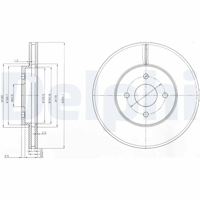 DELPHI BG3742 Brake Disc .