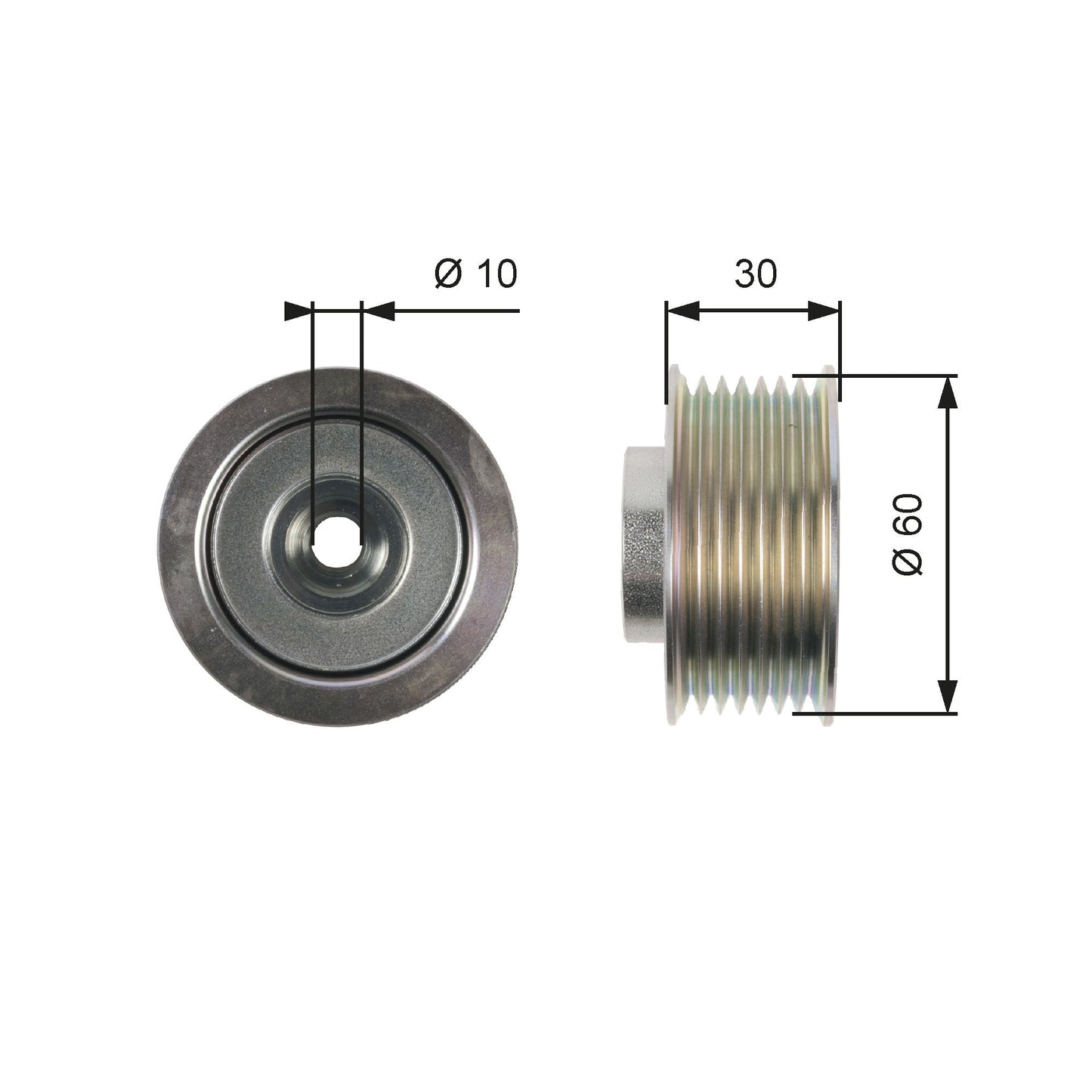 GATES GATT36406 V-Ribbed Belt Deflection/Guide Pulley