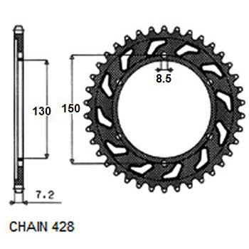 SUNSTAR SUNR1-2584-51 Chain Sprocket