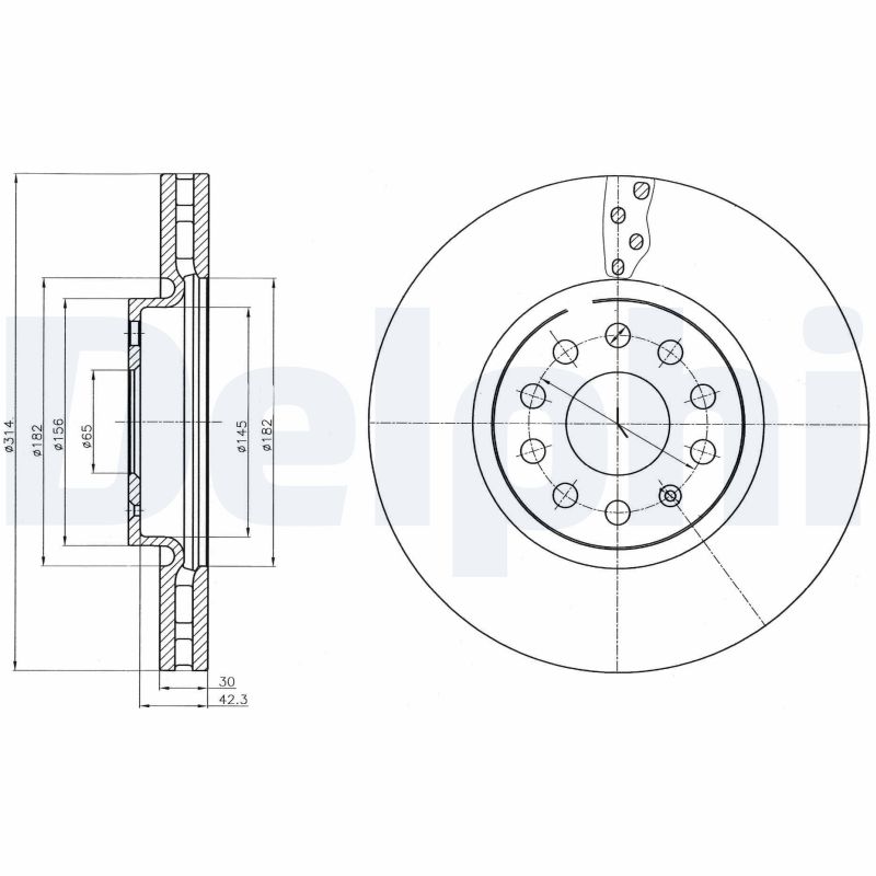 DELPHI BG4330C Brake Disc .