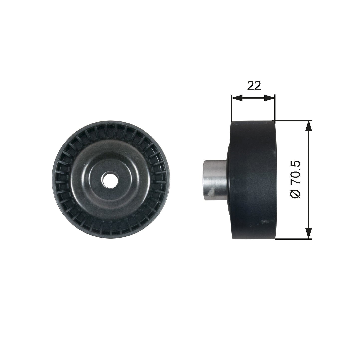 GATES GATT36611 V-Ribbed Belt Deflection/Guide Pulley