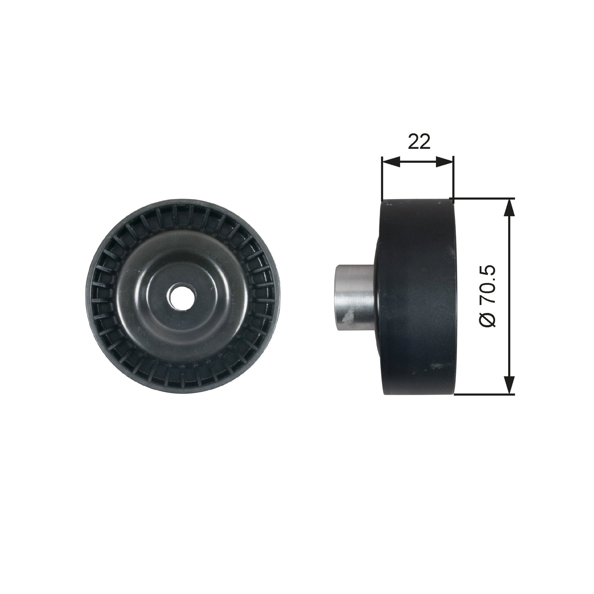 GATES GATT36611 V-Ribbed Belt Deflection/Guide Pulley