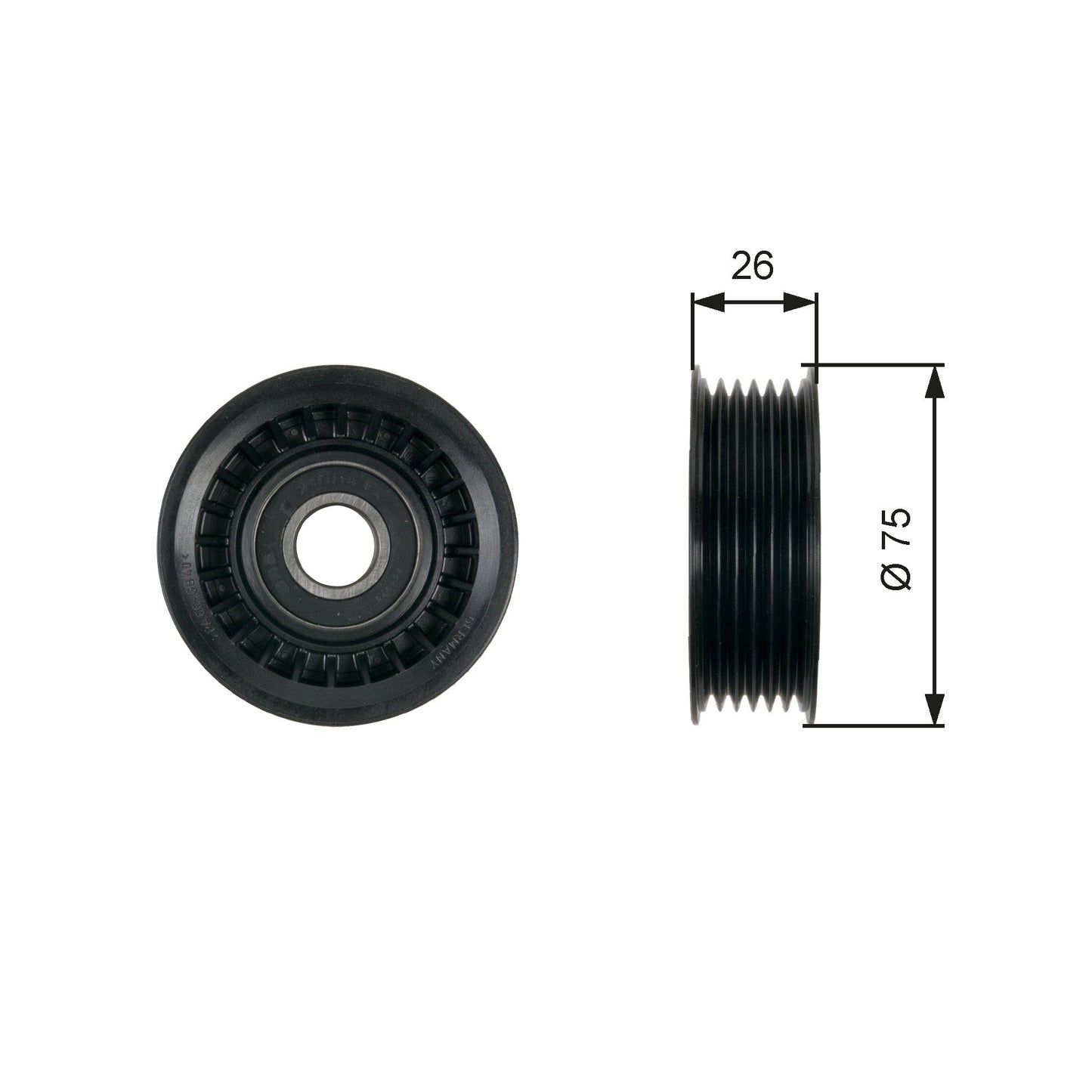 GATES GATT36476 V-Ribbed Belt Deflection/Guide Pulley