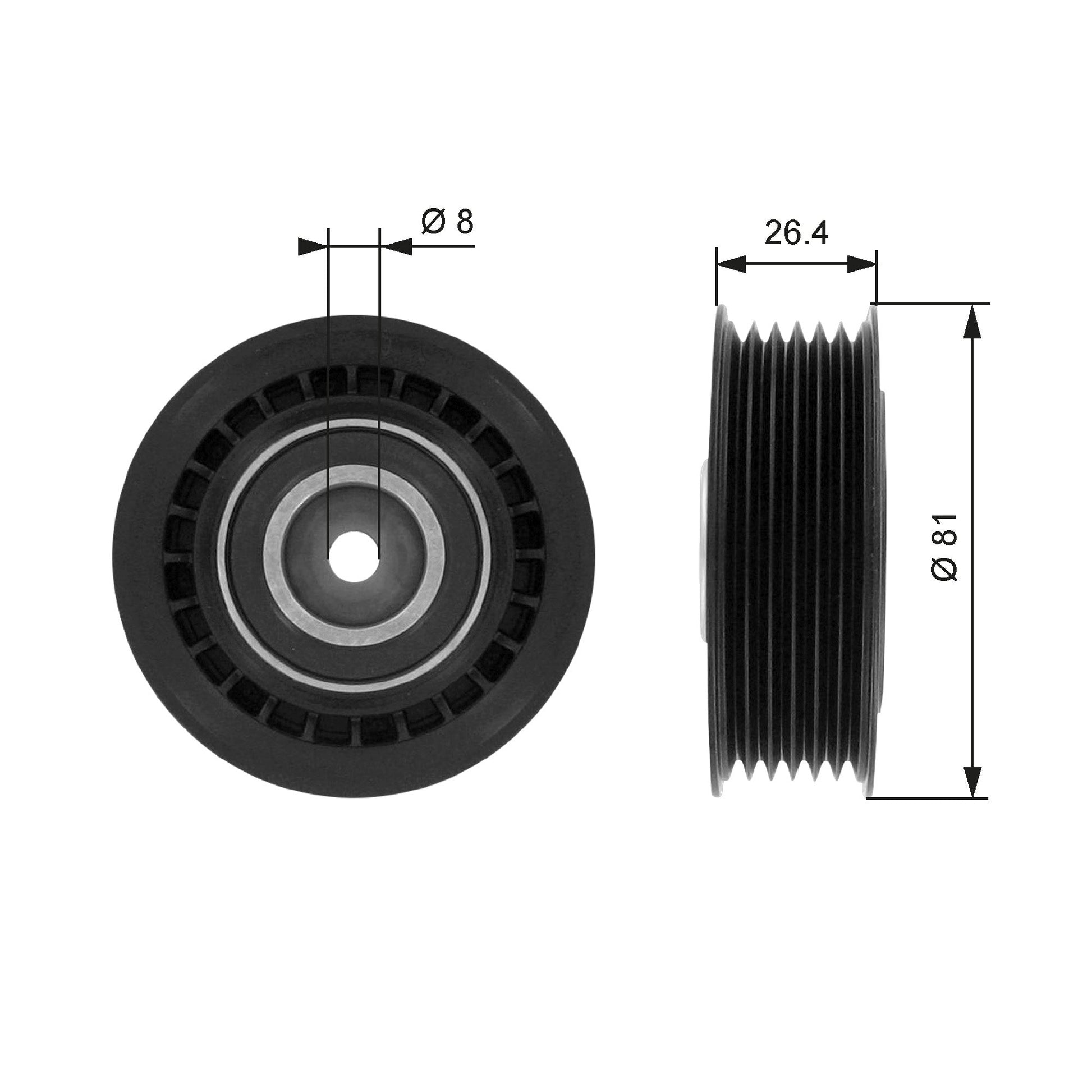 GATES GATT36000 V-Ribbed Belt Tensioner Pulley
