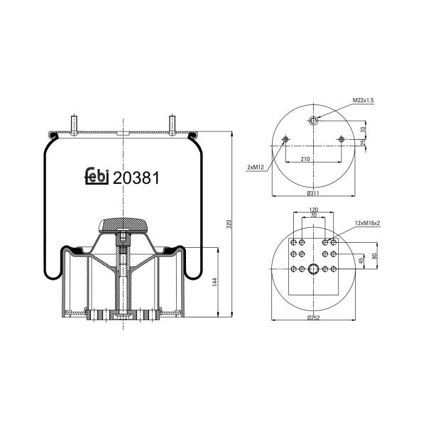 FEBI FE20381 Air Suspension Bellow