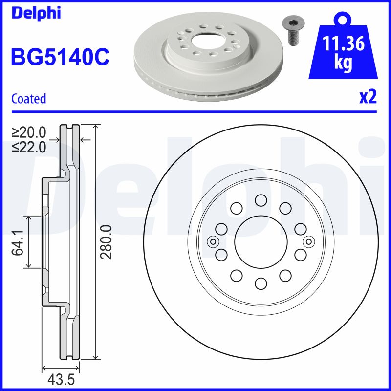 DELPHI BG5140C Brake Disc .