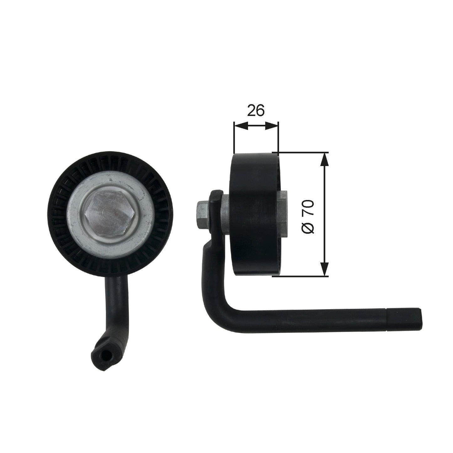 GATES GATT39202 V-Ribbed Belt Tensioner Pulley