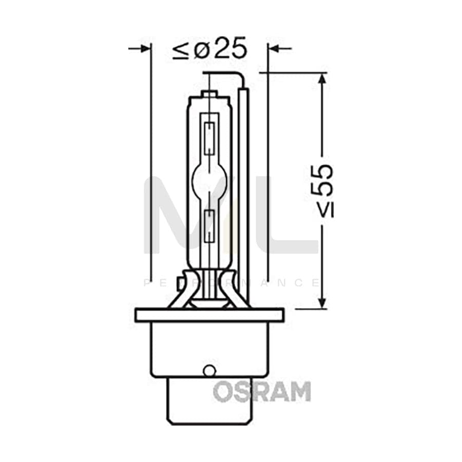 OSRAM 66240XNL Bulb, spotlight D2S (gas discharge tube) 85V 35W P32d-2 5000K Xenon