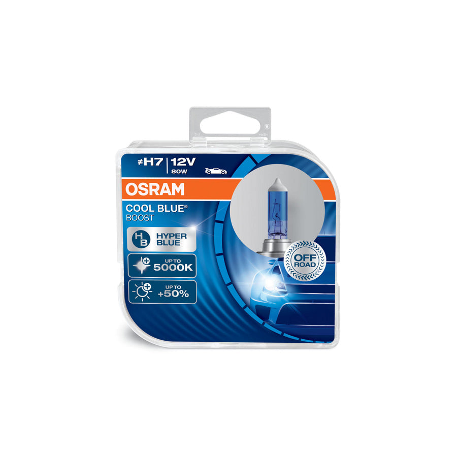 OSRAM  H7 Cool Blue Boost 5000K Hyper Blue Bulbs (X2) 80W 12v 62210CBB-HCB