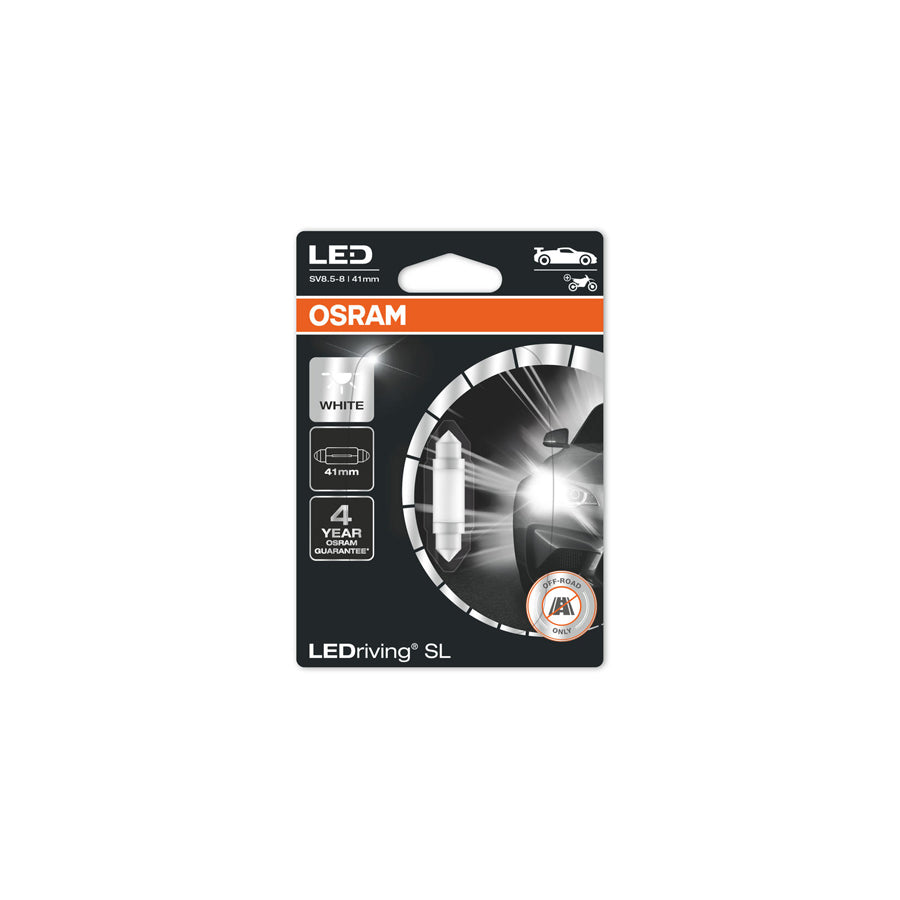 OSRAM  LED Interior White Festoon Bulb 41mm SV8.5-8 265 LEDriving SL 6413DWP-01B