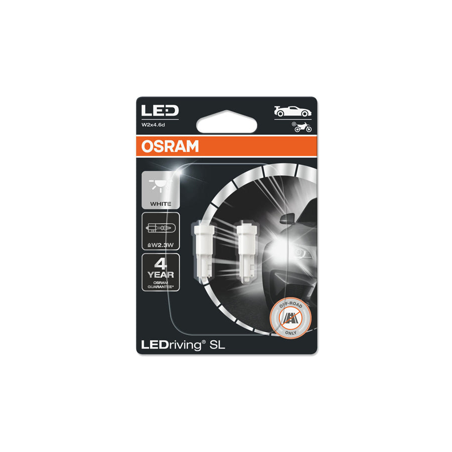 OSRAM  LED White W2.3W Sidelight Bulbs 6000K 12v 0.25W 2723DWP-02B