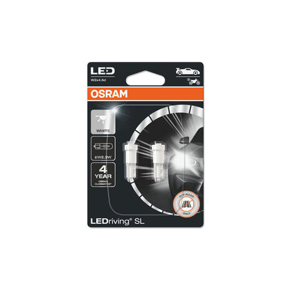 OSRAM  LED White W2.3W Sidelight Bulbs 6000K 12v 0.25W 2723DWP-02B