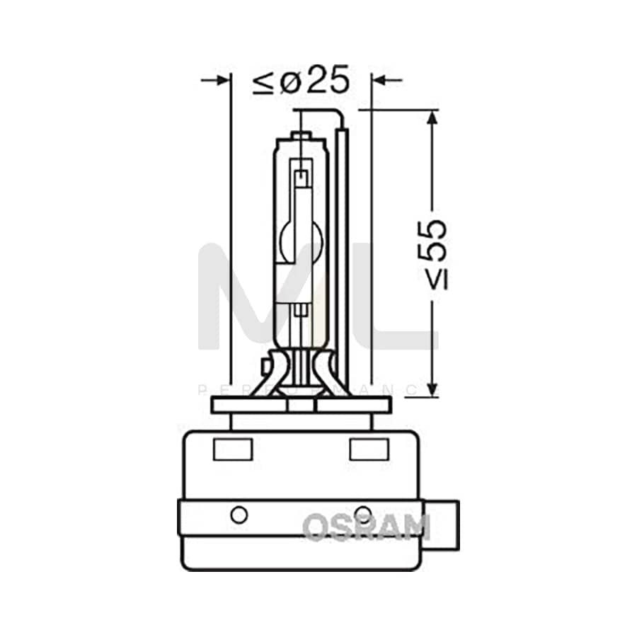 OSRAM XENARC ORIGINAL 66548 Bulb, spotlight D8S 42V 25W PK32d-1 4500K Xenon
