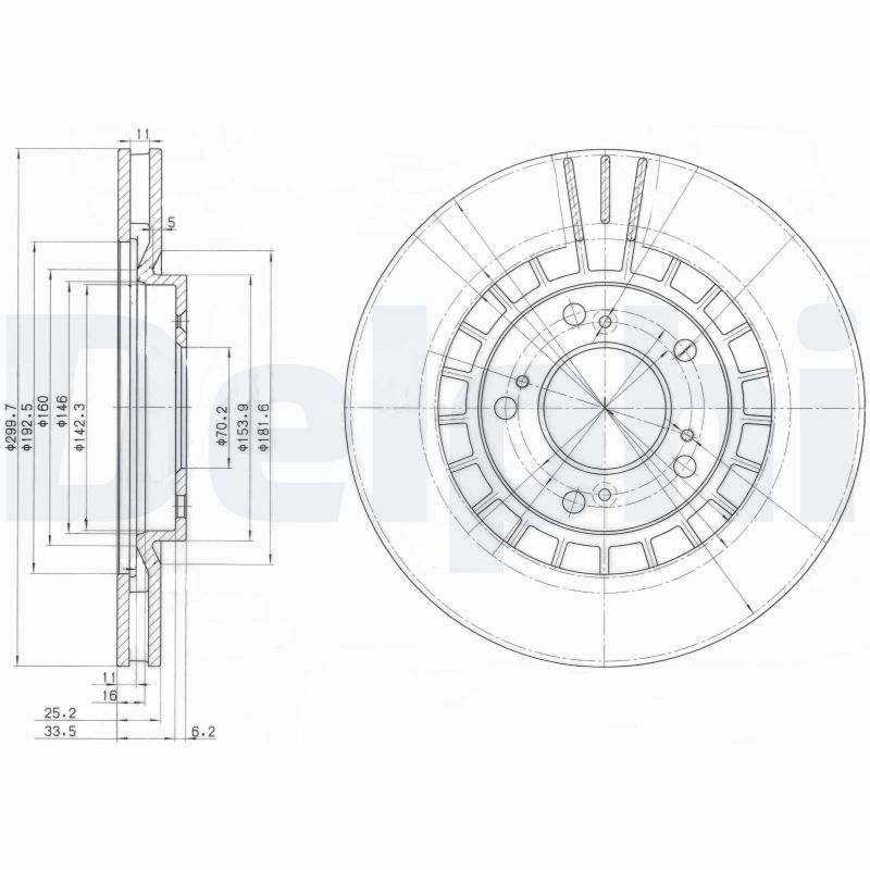 DELPHI BG3796 Brake Disc .
