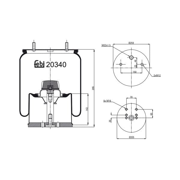 FEBI FE20340 Air Suspension Bellow