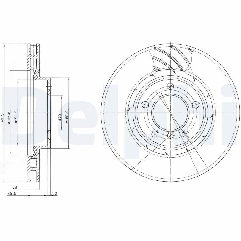 DELPHI BG3215 Brake Disc .