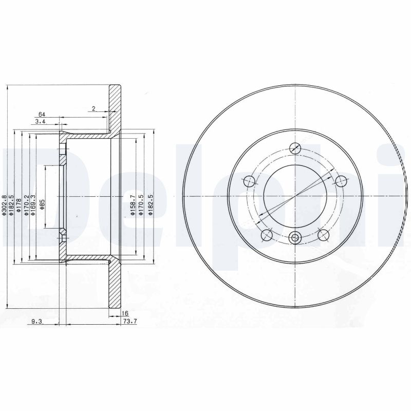 DELPHI BG2556 Brake Disc .