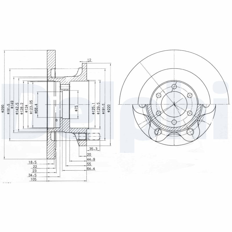 DELPHI BG9722 Brake Disc