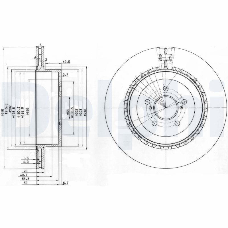 DELPHI BG3819 Brake Disc .
