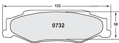 PFC 0732.11.17.44 BRAKE PADS RACE 11 CMPD 17MM REAR CHEVROLET CORVETTE C6 EXCLUDING Z06/ZR1 2005-