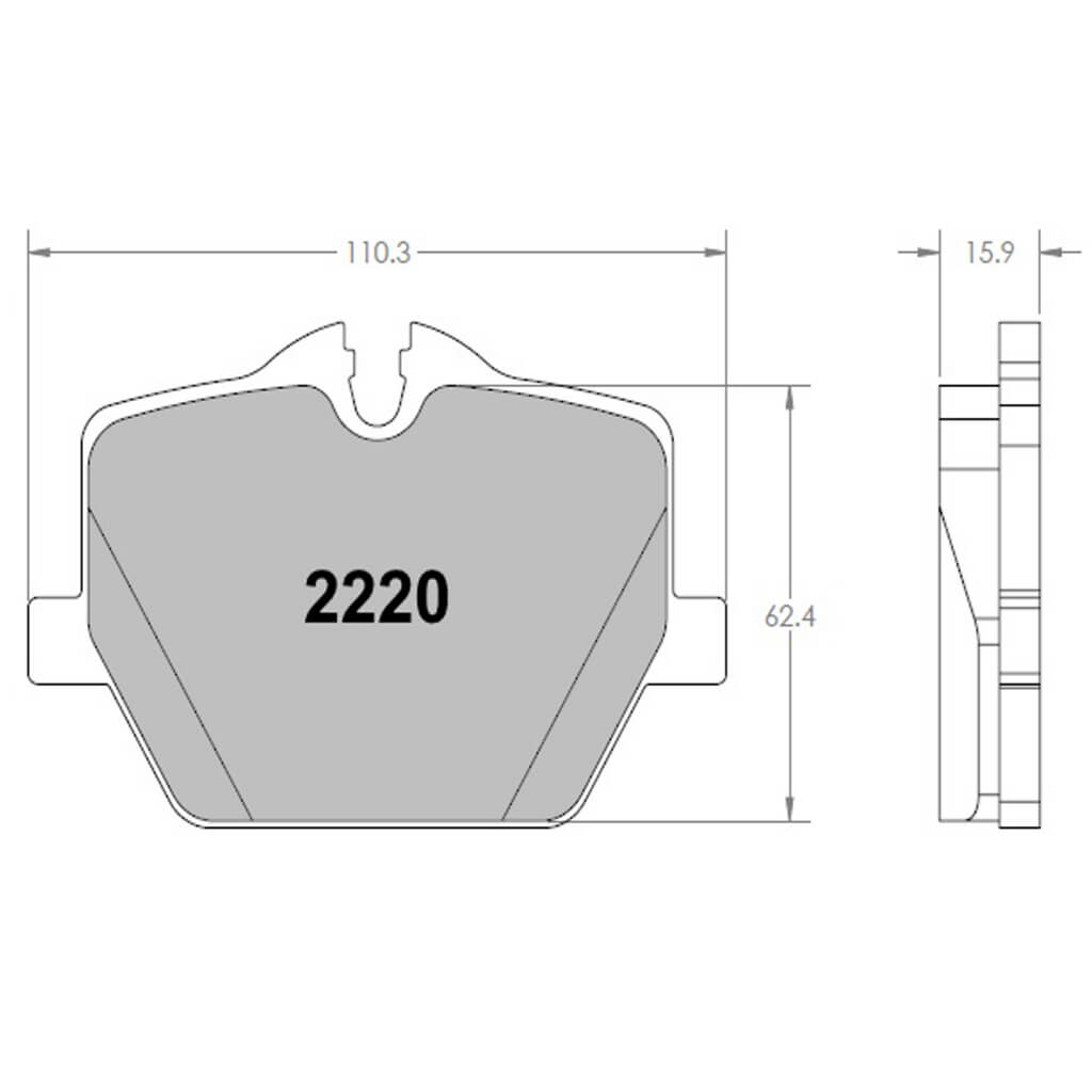 PFC 2220.332.16.44 REAR BRAKE PADS 332 CMPD 16 MM TOYOTA SUPRA (MK 5) / BMW G-SERIES