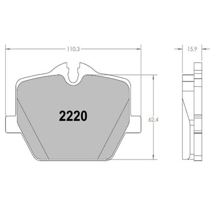 PFC 2220.332.16.44 REAR BRAKE PADS 332 CMPD 16 MM TOYOTA SUPRA (MK 5) / BMW G-SERIES
